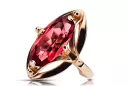 Originálny vinobranie 14K Produkt s ružovým zlatom Ruby Ring Vintage šperky VRC047R